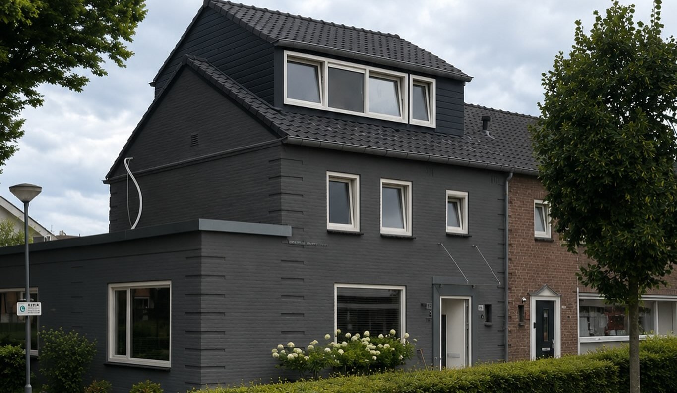 Na de verbouwing: een woning met een nieuwe dakopbouw en dakkapel